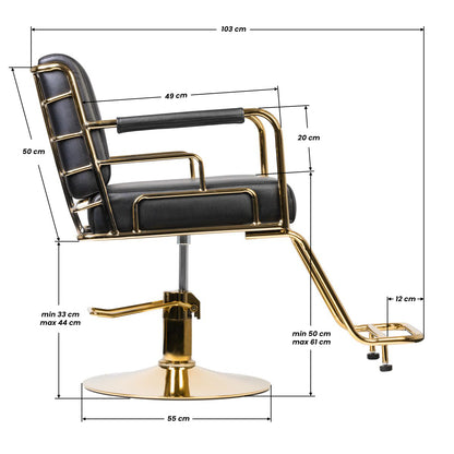 Fauteuil coiffeur Royal Or & Noir