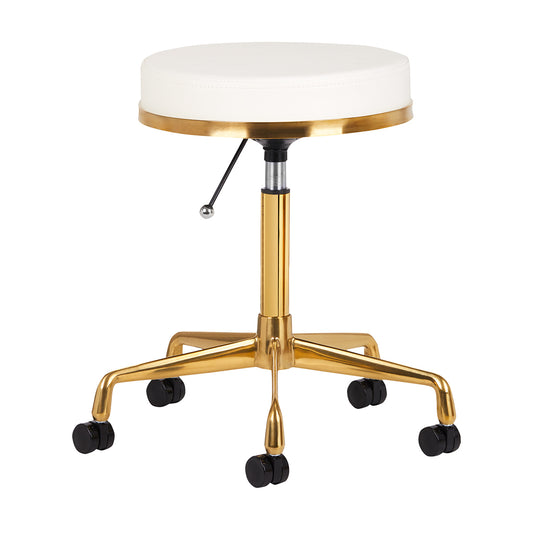 Tabouret cosmétique Luxury Or & Blanc