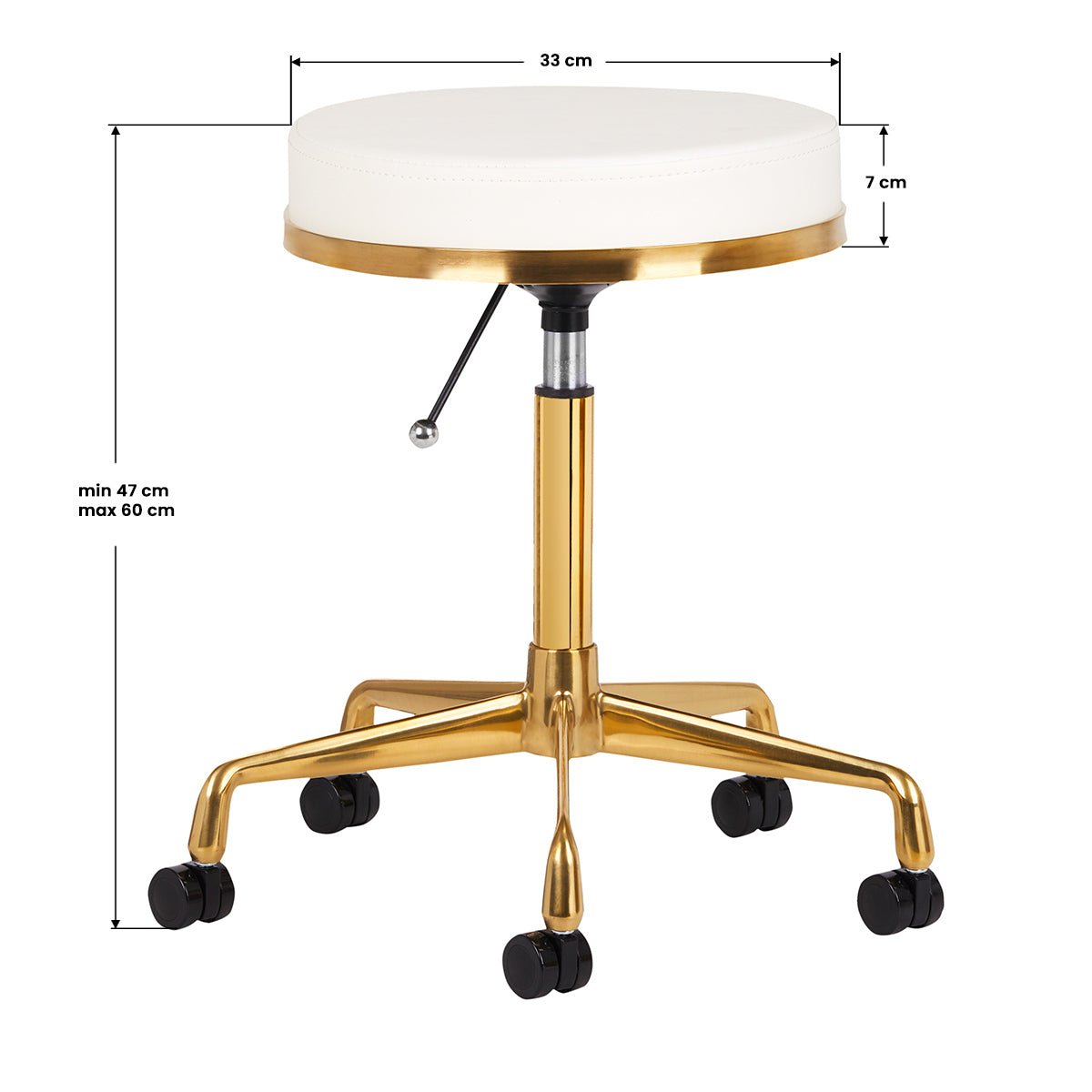Tabouret cosmétique Luxury Or & Blanc
