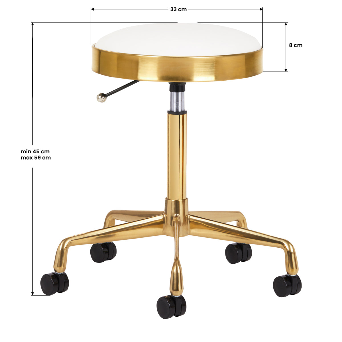 Tabouret cosmétique Luxury Plus Or & Blanc