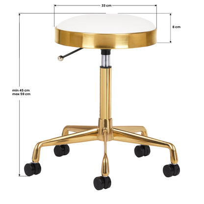 Tabouret cosmétique Luxury Plus Or & Blanc