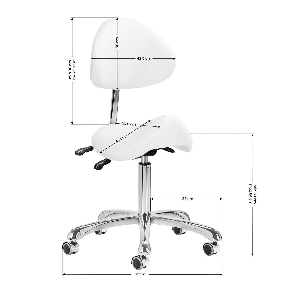 Tabouret cosmétique Comfort Line Blanc