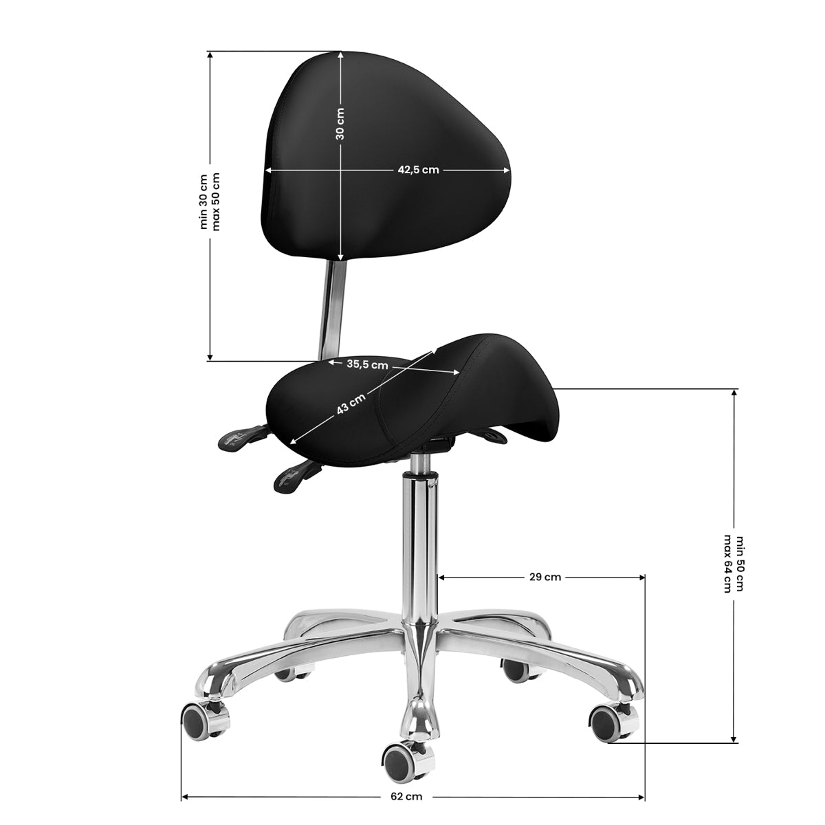 Tabouret cosmétique Comfort Line Noir