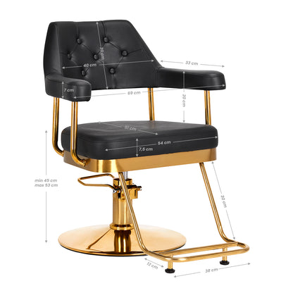 Fauteuil coiffeur Gravina Or & Noir