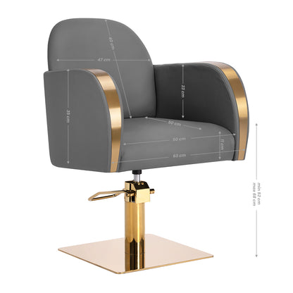 Fauteuil coiffeur Malorie Or & Gris