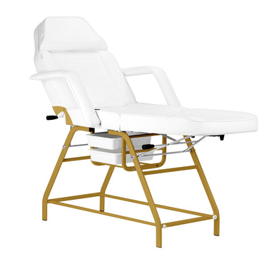 Fauteuil ZENIA Blanc ( Structure Or )