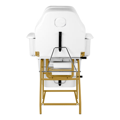 Fauteuil ZENIA Blanc ( Structure Or )