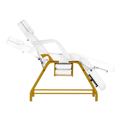 Fauteuil ZENIA Blanc ( Structure Or )