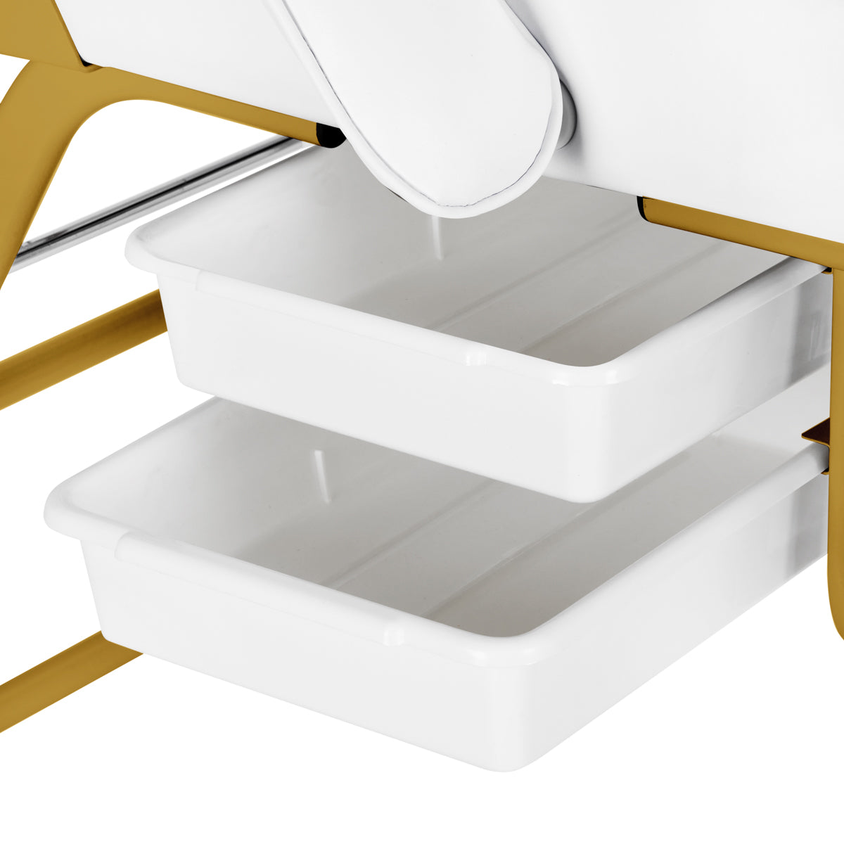 Fauteuil ZENIA Blanc ( Structure Or )