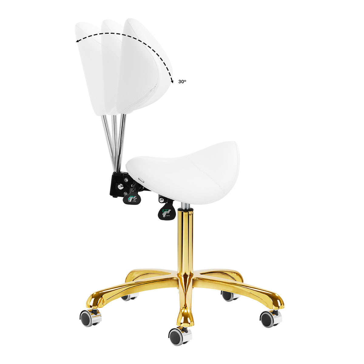 Tabouret cosmétique Comfort Gold Blanc