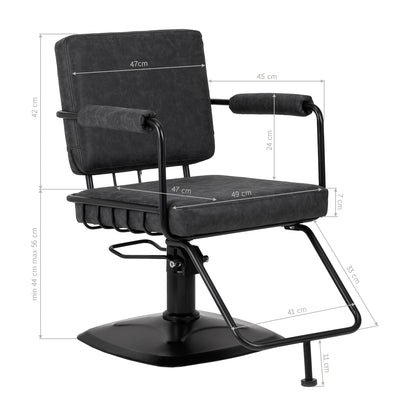 Fauteuil coiffeur Loft Vintage Noir