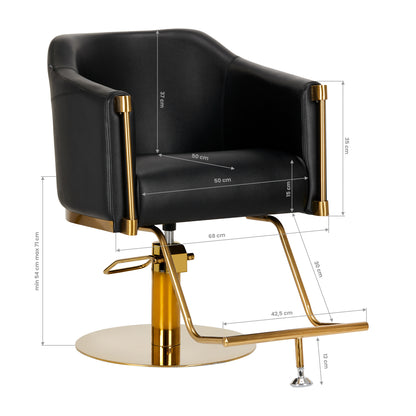 Fauteuil coiffeur Noble Or & Noir