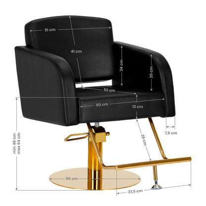 Fauteuil coiffeur Turia Or & Noir
