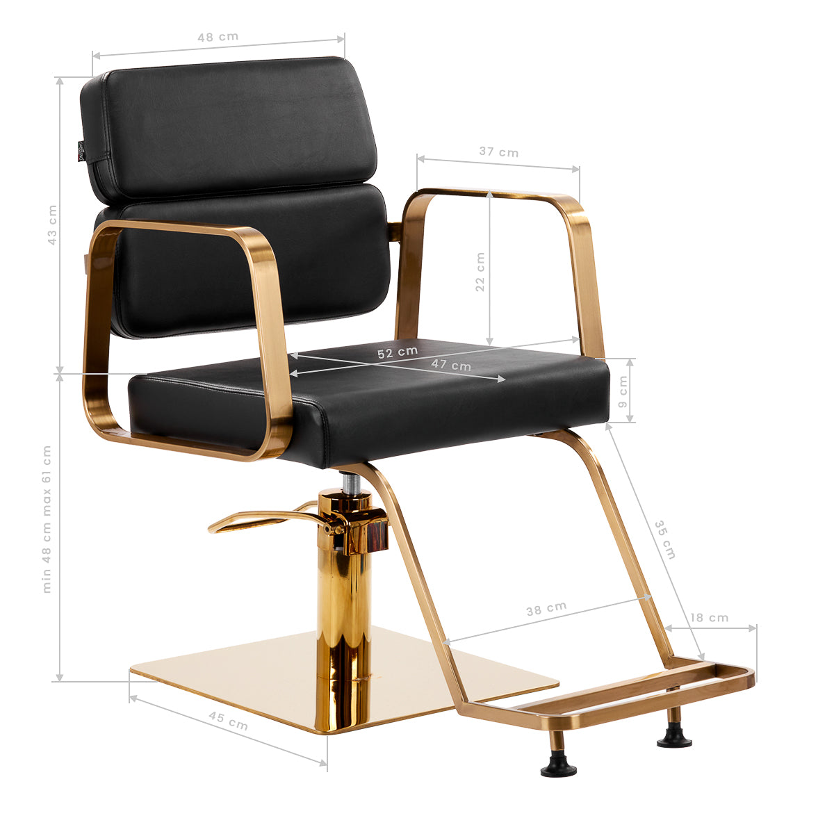 Fauteuil coiffeur Portiva Or & Noir