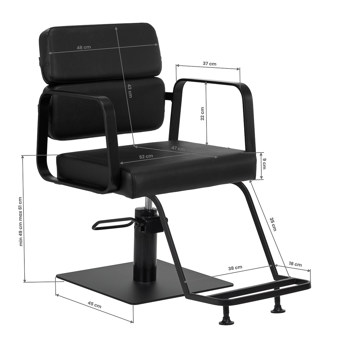 Fauteuil coiffeur Portiva Noir & Noir