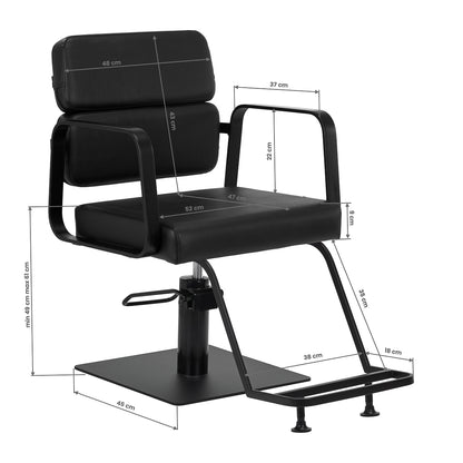 Fauteuil coiffeur Portiva Noir & Noir