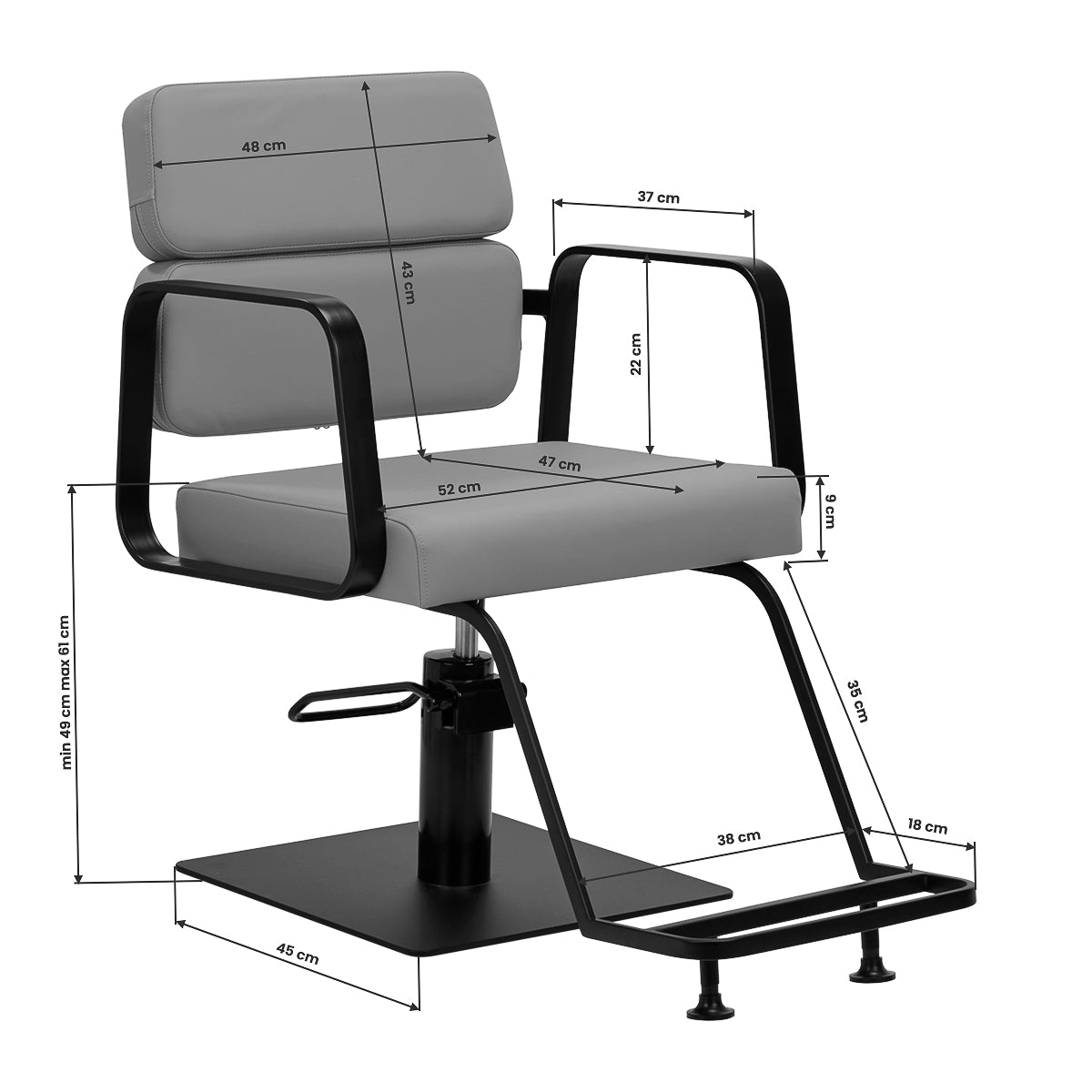 Fauteuil coiffeur Portiva Noir & Gris