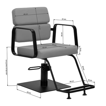 Fauteuil coiffeur Portiva Noir & Gris