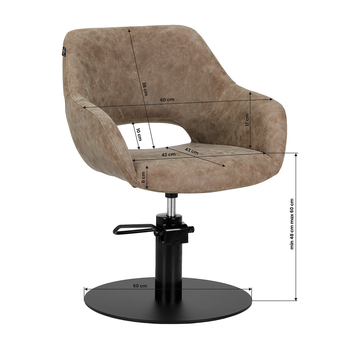 Fauteuil coiffeur Velora Brun Vintage