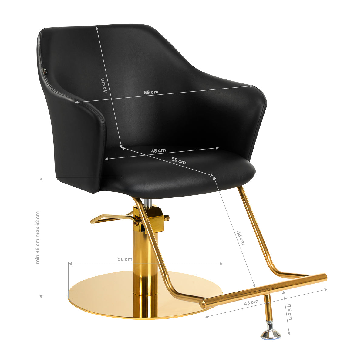 Fauteuil coiffeur Riviera Or & Noir