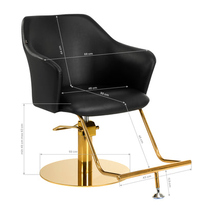 Fauteuil coiffeur Riviera Or & Noir