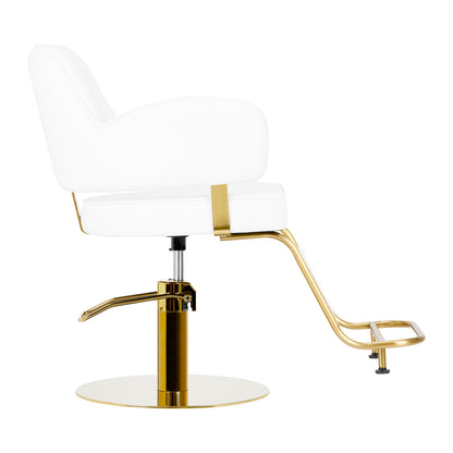 Fauteuil coiffeur Eleganza Or & Blanc