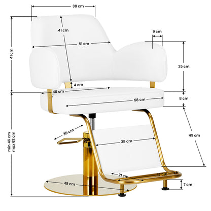 Fauteuil coiffeur Eleganza Or & Blanc