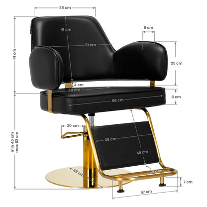 Fauteuil coiffeur Eleganza Or & Noir