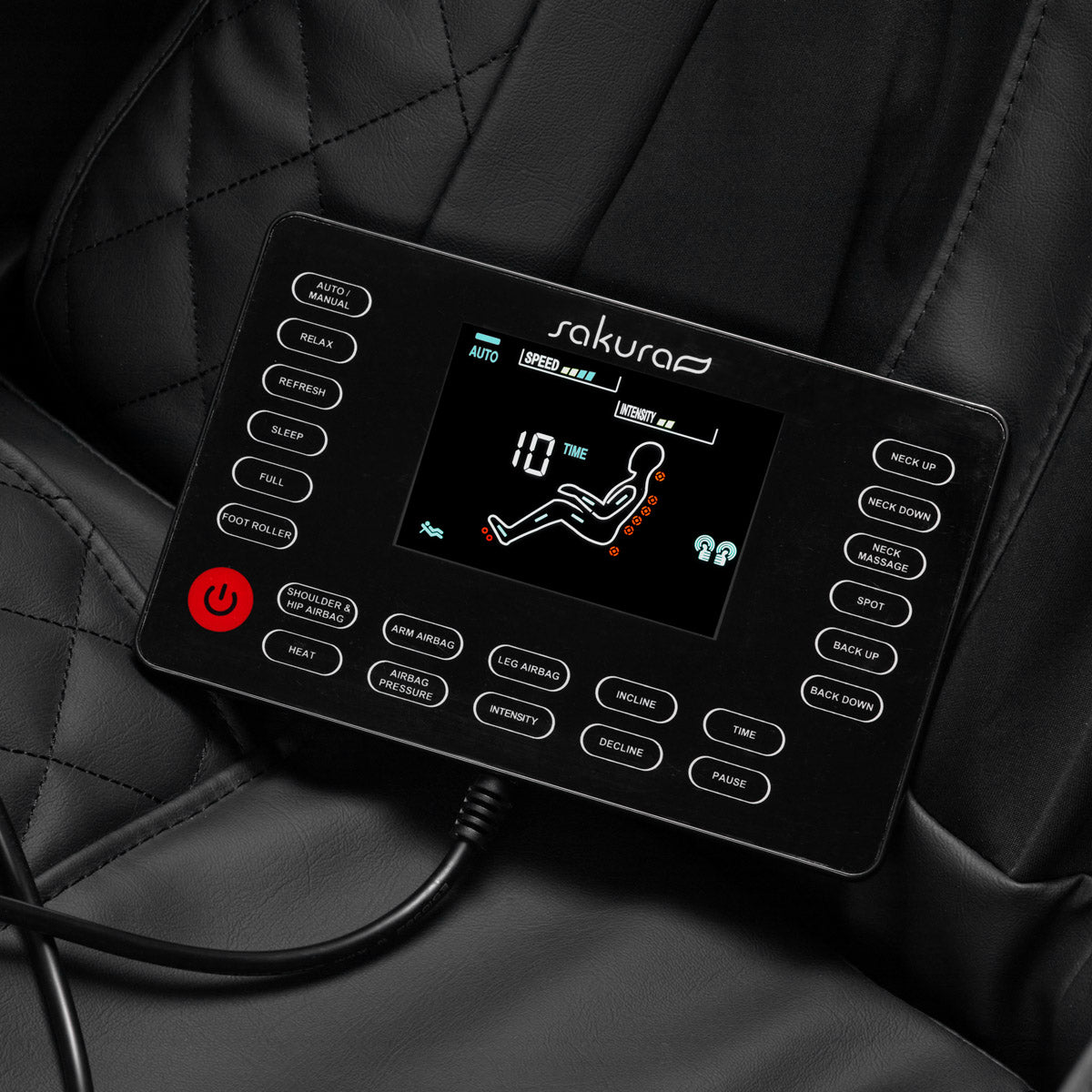 Fauteuil massant Relax Essential Noir & Rouge