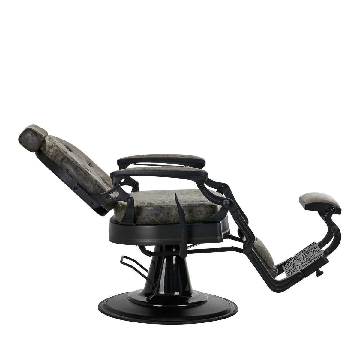 Fauteuil barbier Senator Cuir Vieilli Vert