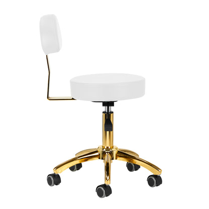 Tabouret cosmétique Studio Gold Blanc