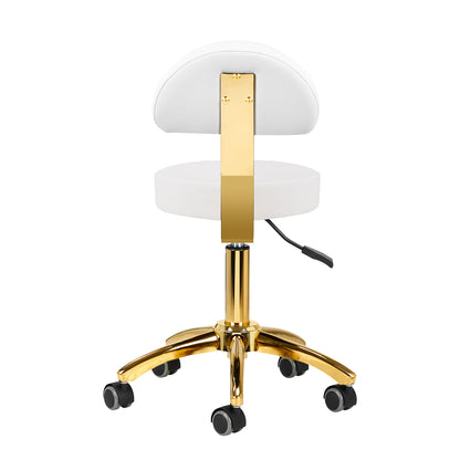Tabouret cosmétique Studio Gold Blanc