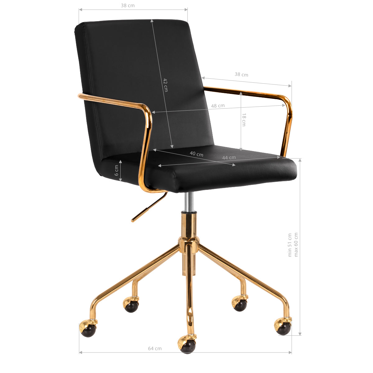 Chaise cosmétique Prestige Chair Or & Noir