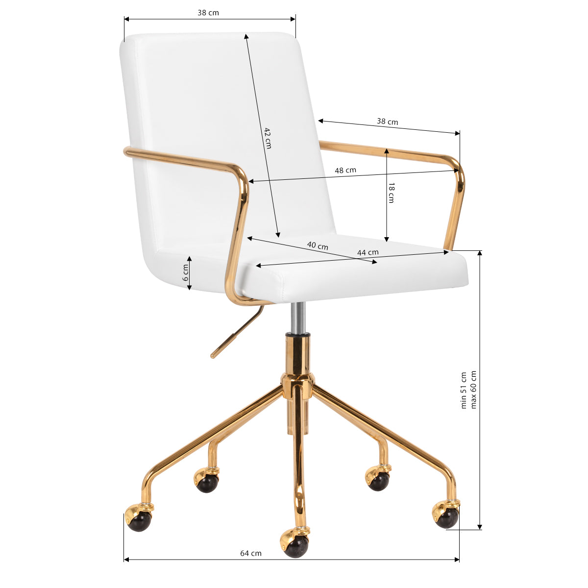 Chaise cosmétique Prestige Chair Or & Blanc