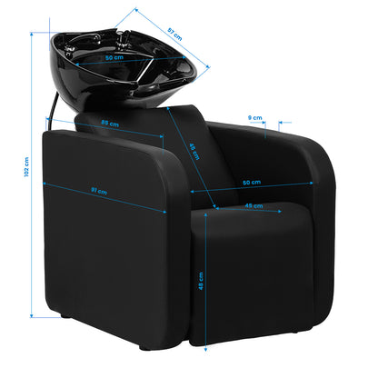 Bac à shampoing Zenith Noir (électrique)