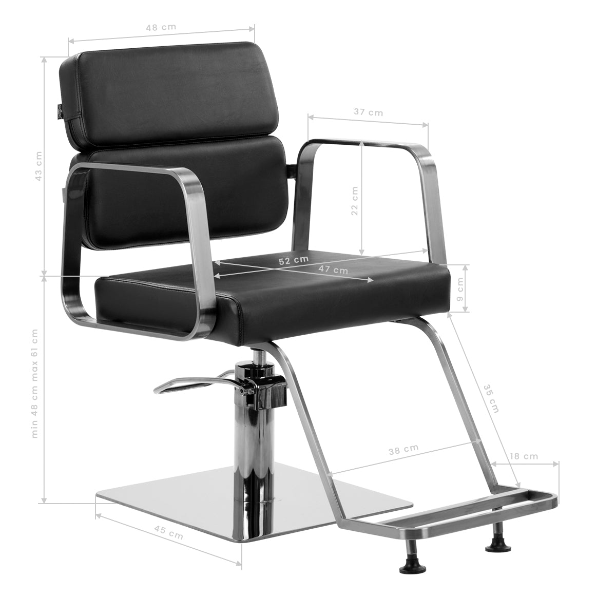 Fauteuil coiffeur Portiva Argent & Noir