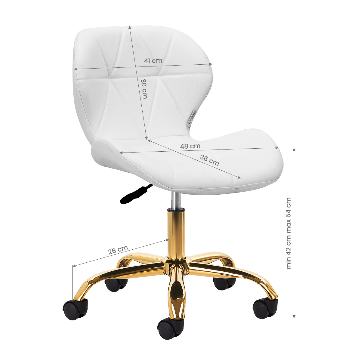 Tabouret cosmétique QS Gold Blanc