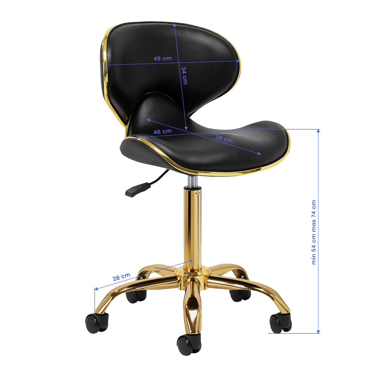 Tabouret cosmétique Pro Line Gold Noir