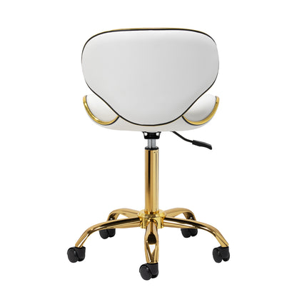 Tabouret cosmétique Pro Line Gold Blanc