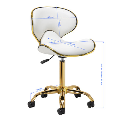 Tabouret cosmétique Pro Line Gold Blanc