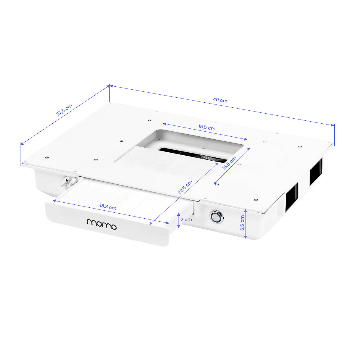 Table de manucure Studio Line 05 Argent avec Aspirateur