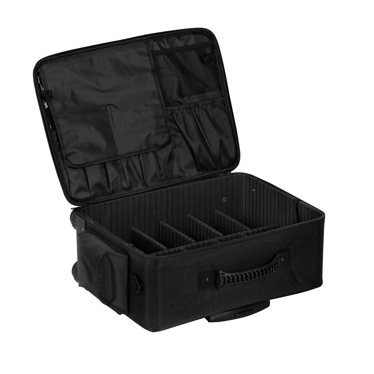Valise de coiffure à roulettes noire