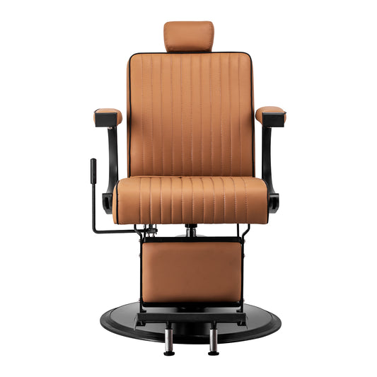 Fauteuil barbier Vision Brun Clair (structure noire)