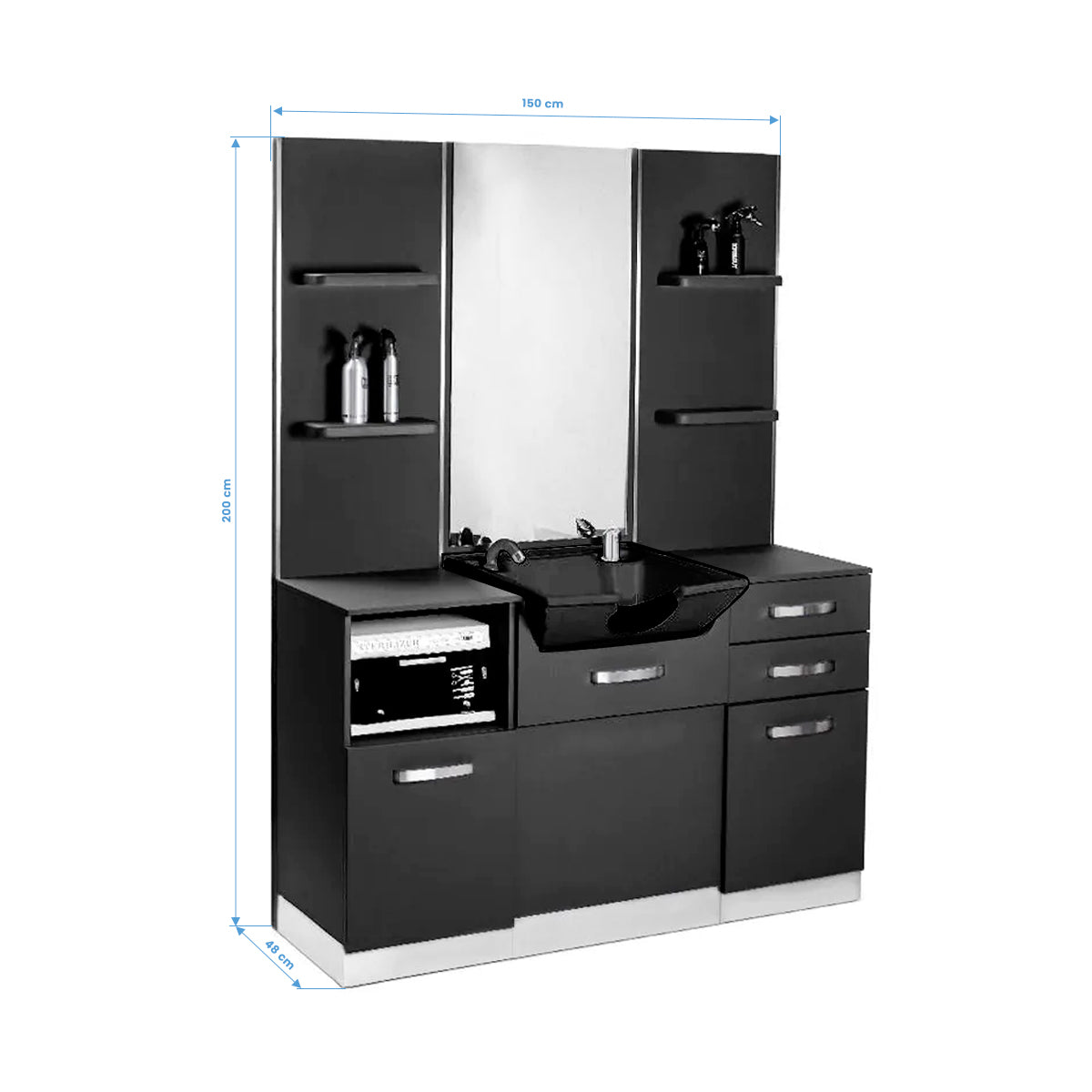 Poste de coiffage Studio Wash Noir Plus
