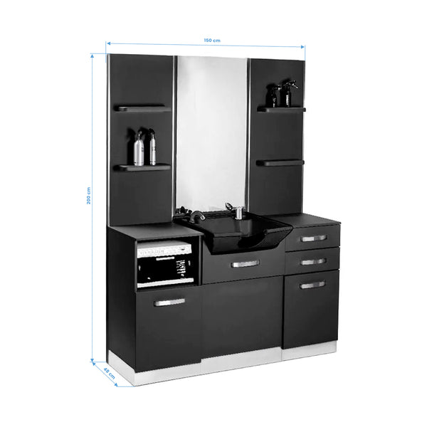 Poste de coiffage Studio Wash Noir Plus