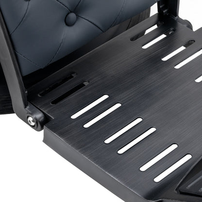 Fauteuil barbier Victor Graphite (structure noire brossée)