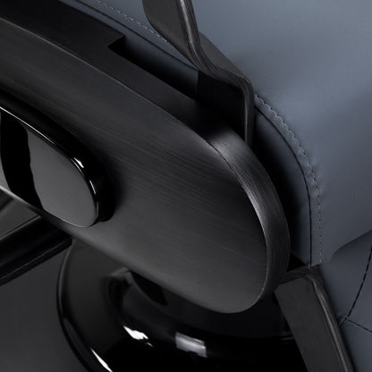 Fauteuil barbier Victor Graphite (structure noire brossée)