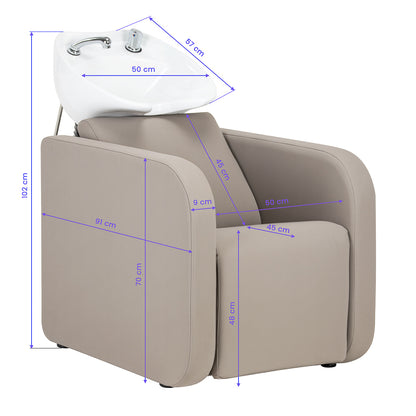 Bac à shampoing Zenith Beige (électrique)