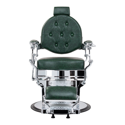 Fauteuil barbier Senator Vert (structure chromée)