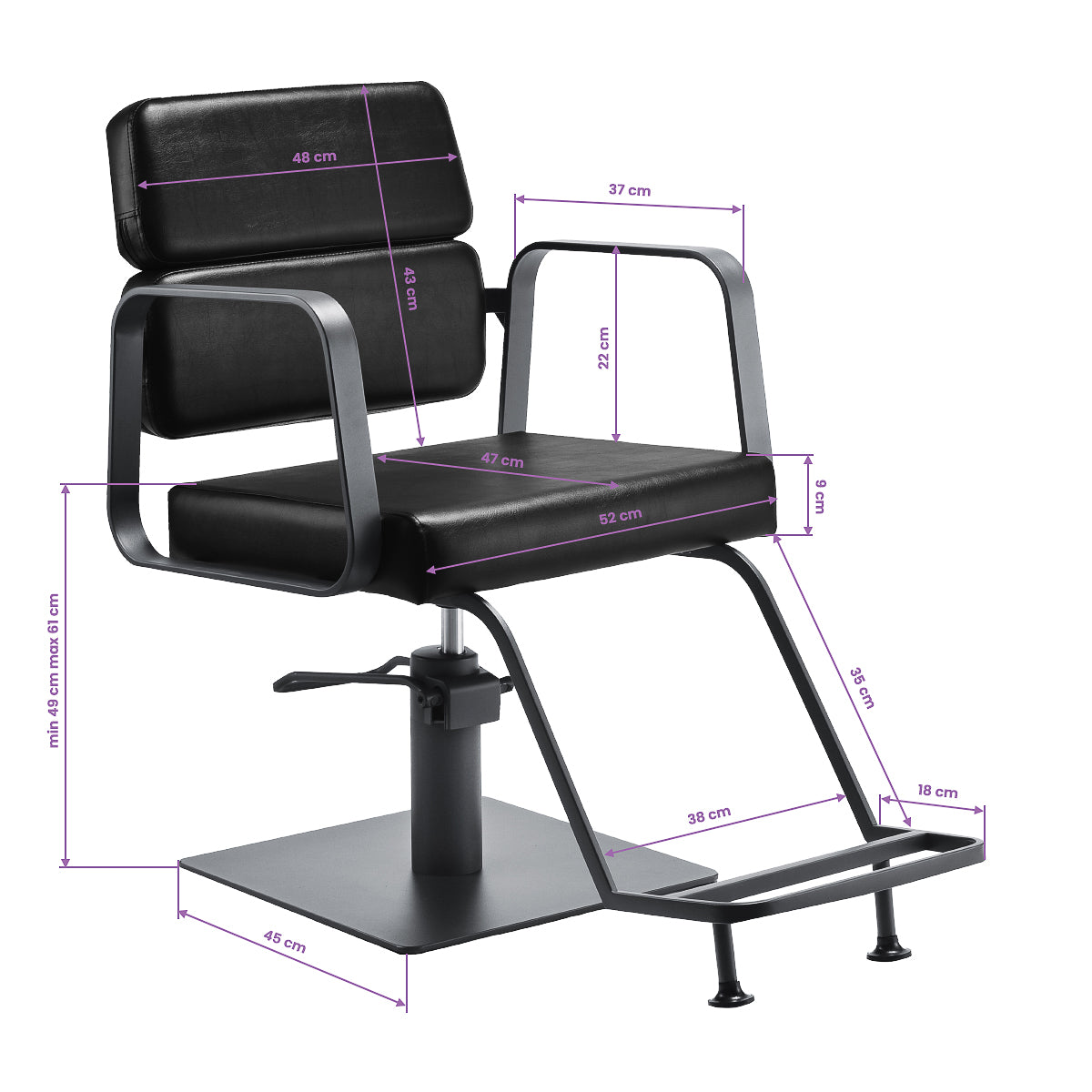 Fauteuil coiffeur Portiva Gris & Noir
